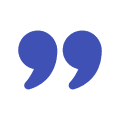 Blue quotation marks on black background.