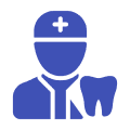 Icon of dentist with tooth symbol.