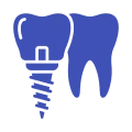 Dentist examining patient in chair icon.