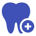 Blue tooth icon with medical cross.